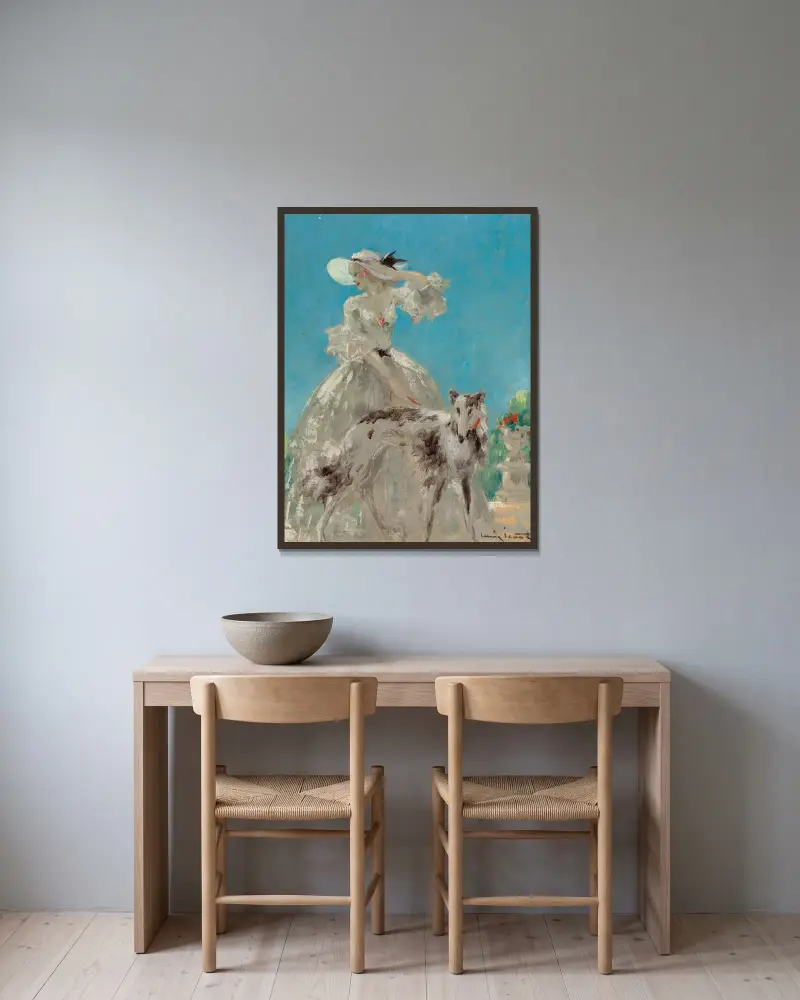 V Versailles, Louis Icart v rámu na stěně
