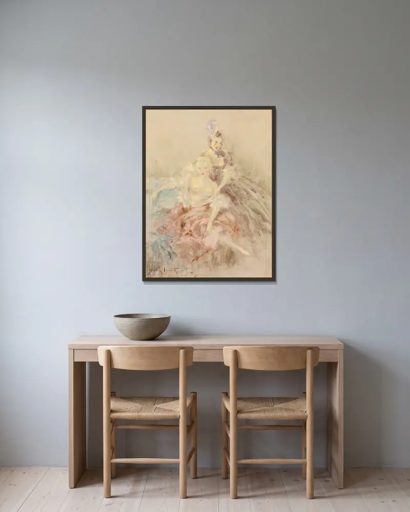 Podle Fragonarda, Louis Icart v rámu na stěně