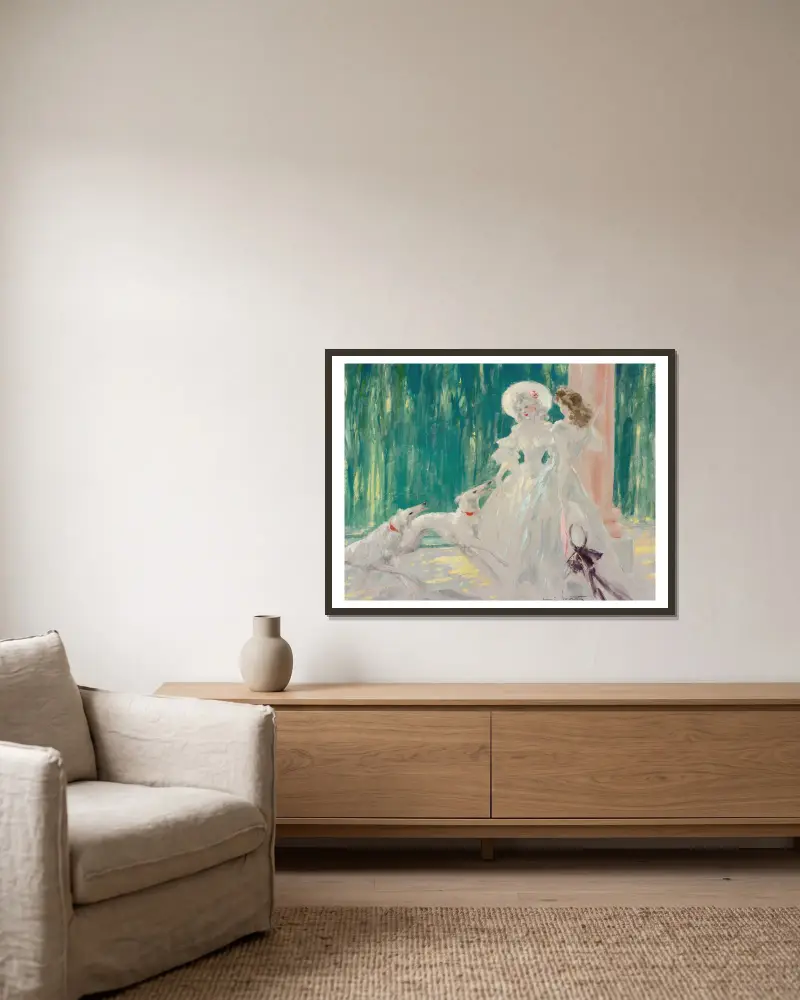 Le bel aprés midi av Louis Icart inramad på en vägg