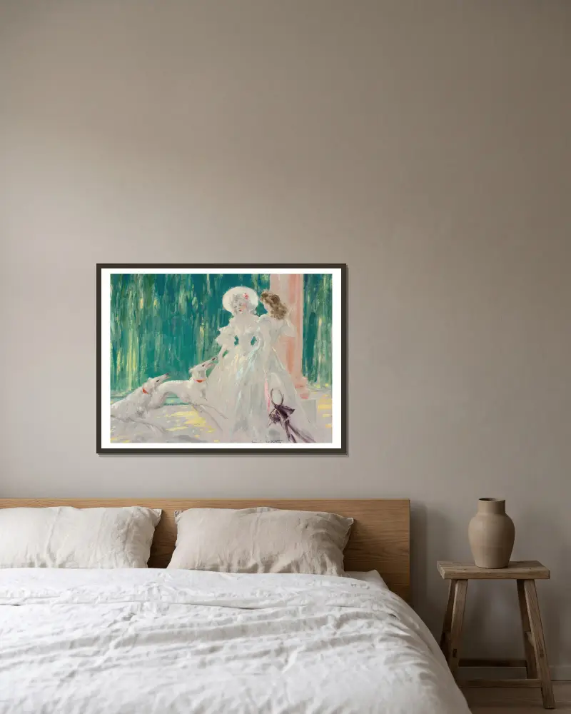 Le bel aprés midi av Louis Icart inramad på en vägg