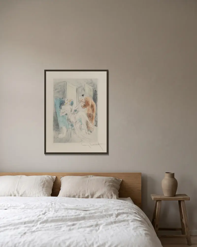 Natten och ögonblicket, plansch 1 av Louis Icart inramad på en vägg