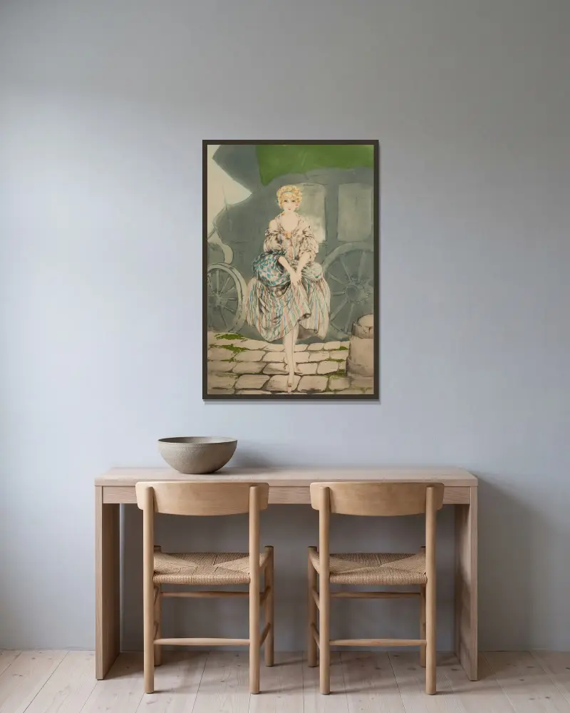 Pretty Lady, Louis Icart w ramie na ścianie