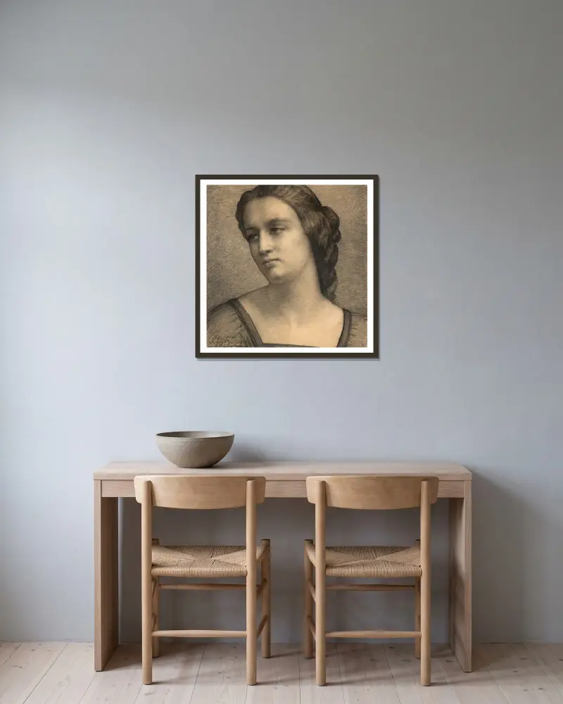 Studie für die Decke des Rathauses von Lyon, 1860 von Louis Janmot gerahmt an einer Wand