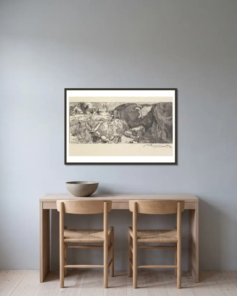 Sandsteinbruch von Auguste Louis Lepère gerahmt an einer Wand