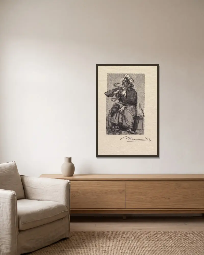 Der Schlangenhändler, 1890 – Nr. 1 von Auguste Louis Lepère gerahmt an einer Wand