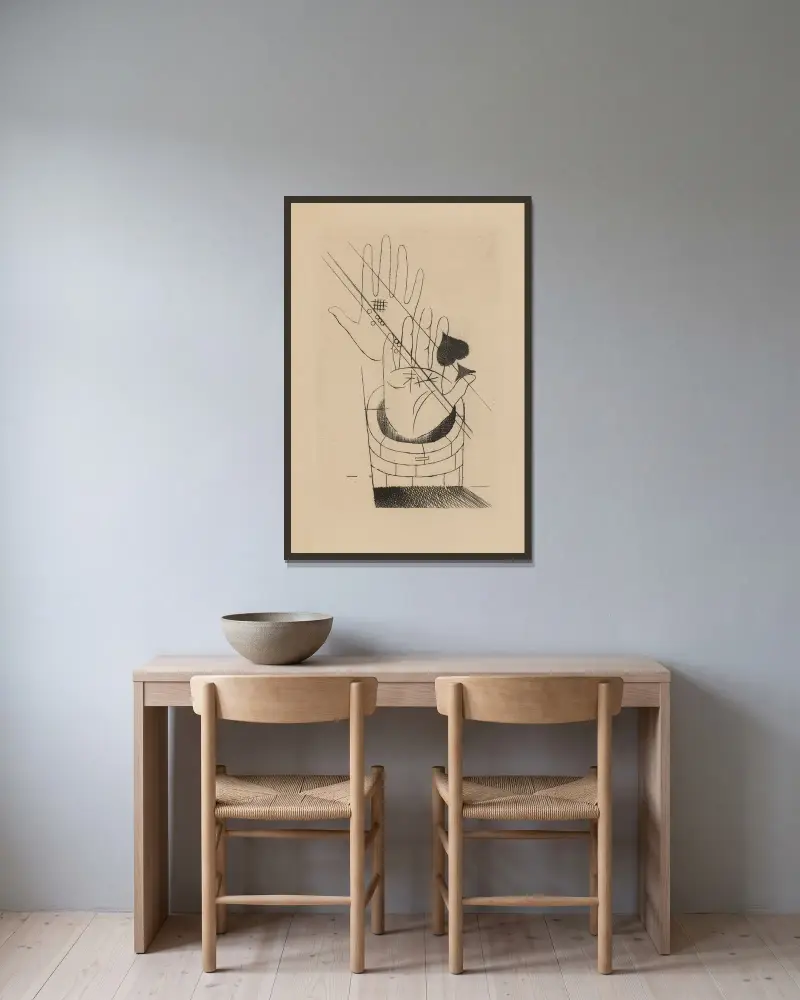 La Tzigane av Louis Marcoussis inramad på en vägg