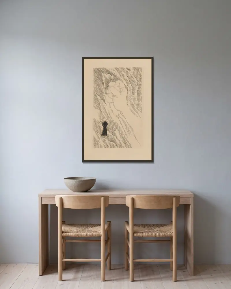 Le Voyageur av Louis Marcoussis inramad på en vägg