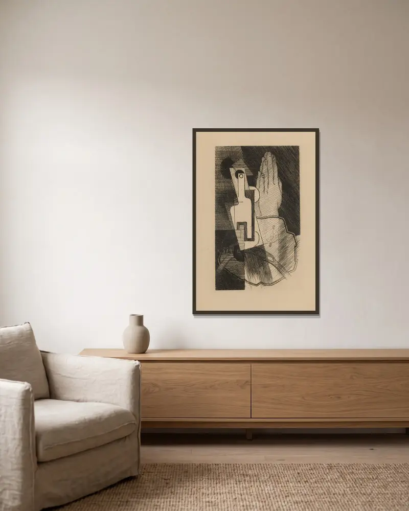 Vendémiaire von Louis Marcoussis gerahmt an einer Wand