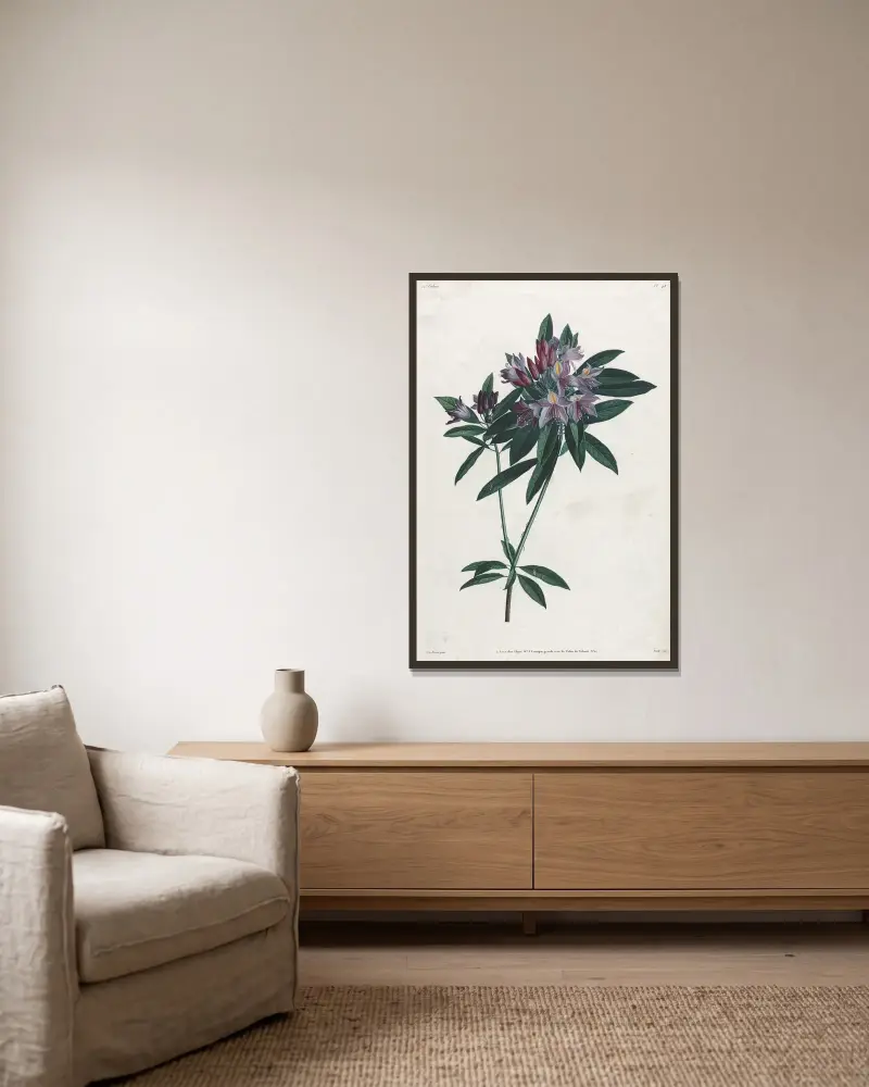 Pontic Rhododendron av Jean Louis Prévost inramad på en vägg