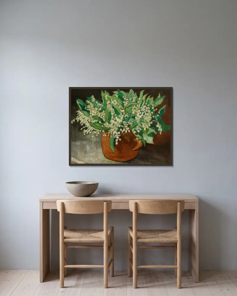 Bouquet de muguet av Louis Valtat inramad på en vägg