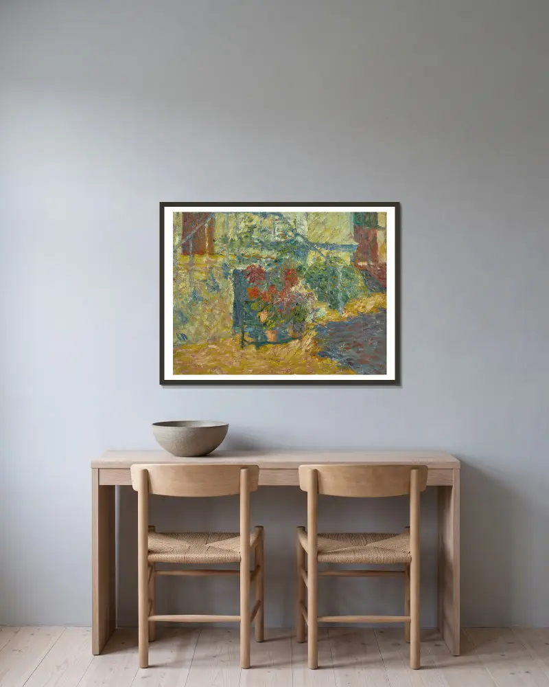 Le perron fleuri – Versailles av Louis Valtat inramad på en vägg