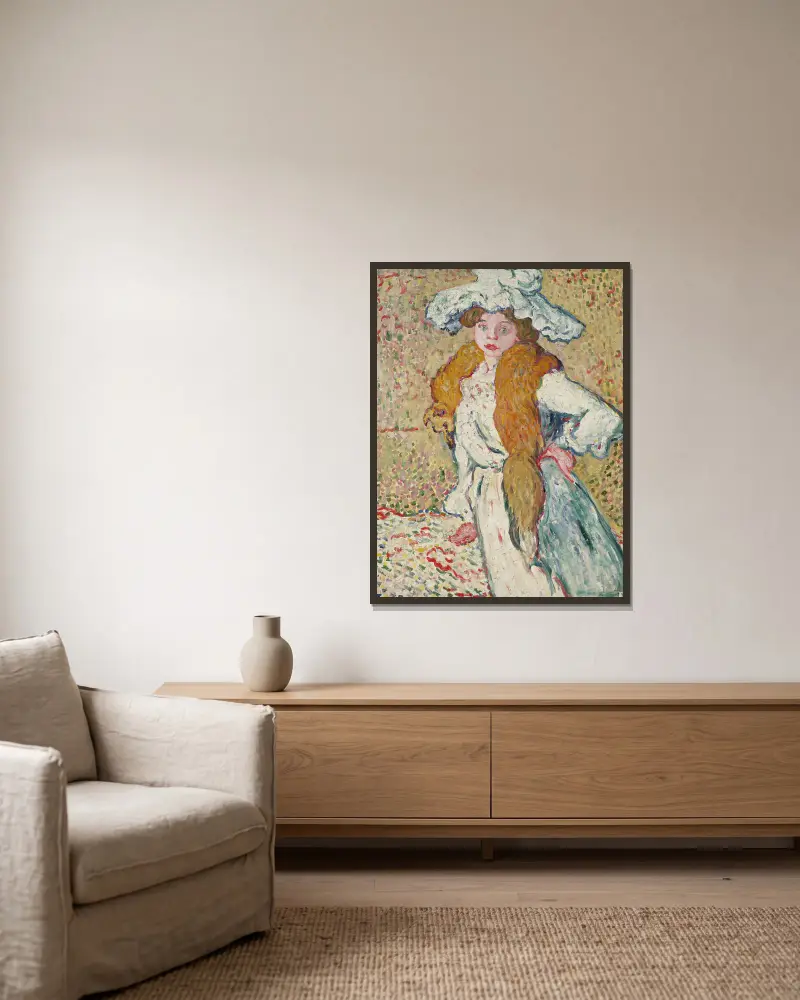 Porträtt av Madame Valtat av Louis Valtat inramad på en vägg