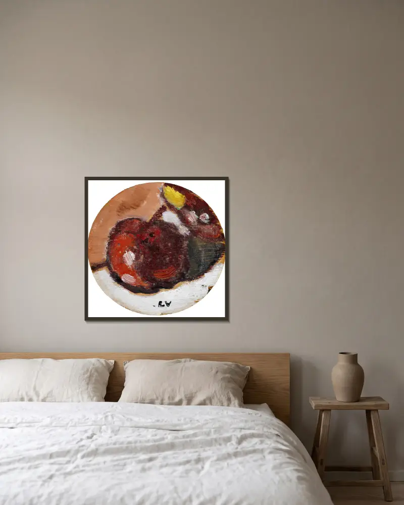 Ein Apfel von Louis Valtat gerahmt an einer Wand