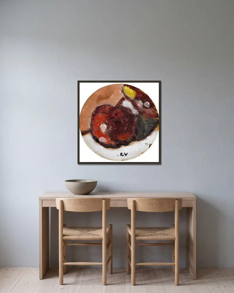 Ein Apfel von Louis Valtat gerahmt an einer Wand