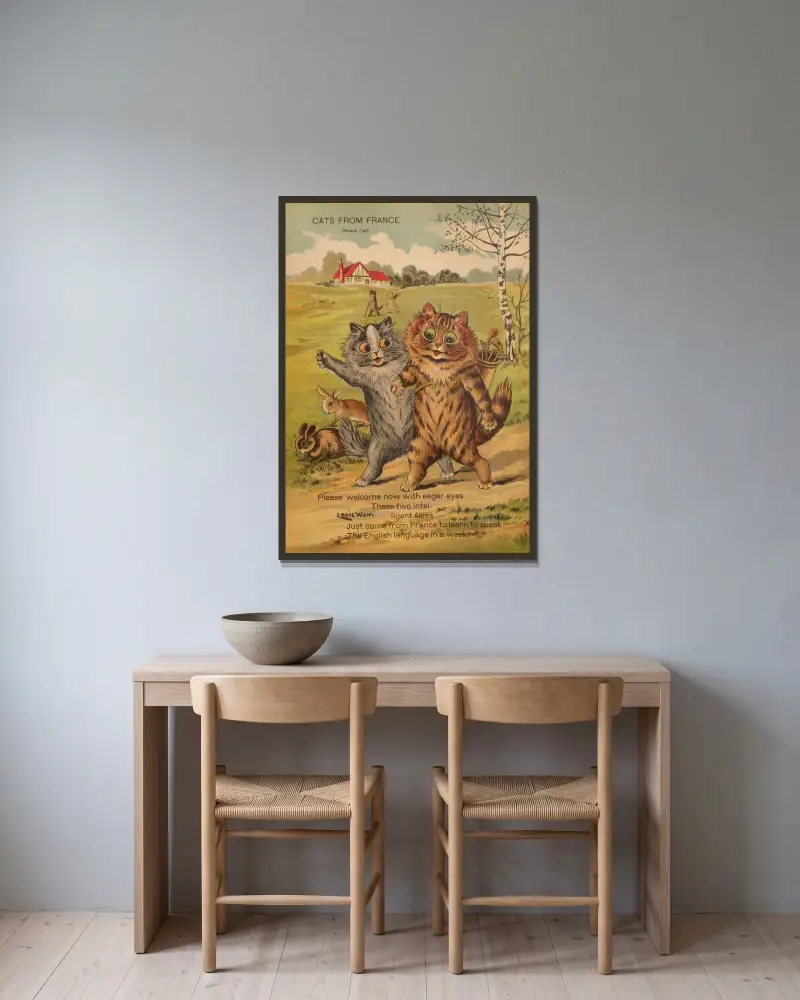 Kočky z Francie, Louis Wain v rámu na stěně