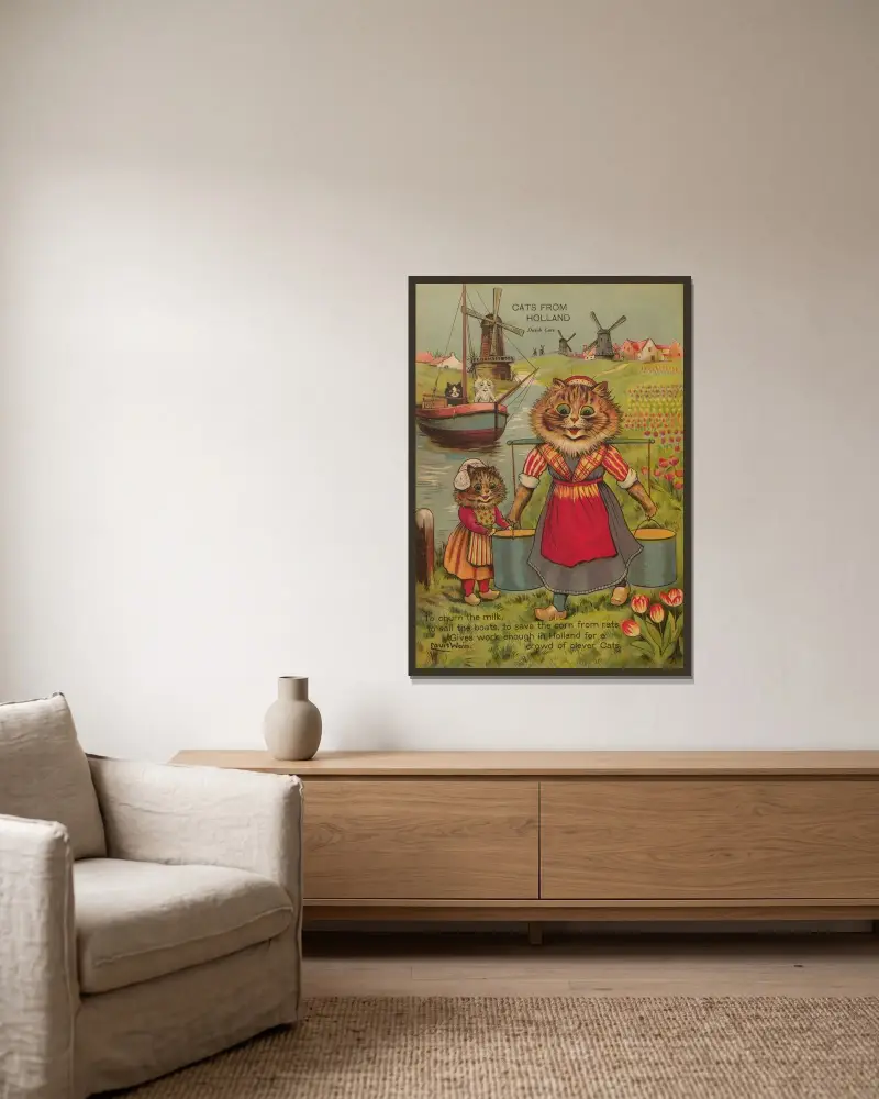 Kočky z Holandska, Louis Wain v rámu na stěně