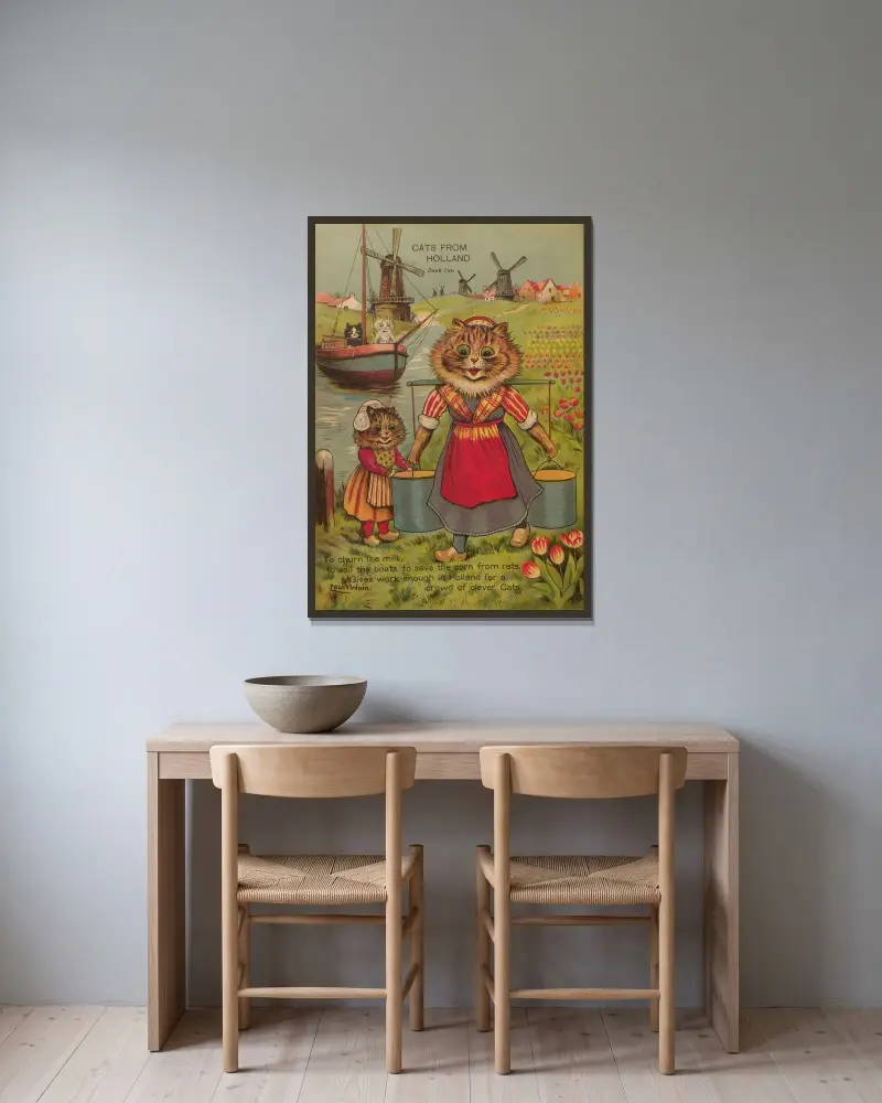 Kočky z Holandska, Louis Wain v rámu na stěně