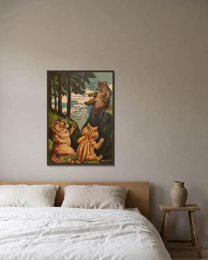 Kočky z Ruska, Louis Wain v rámu na stěně