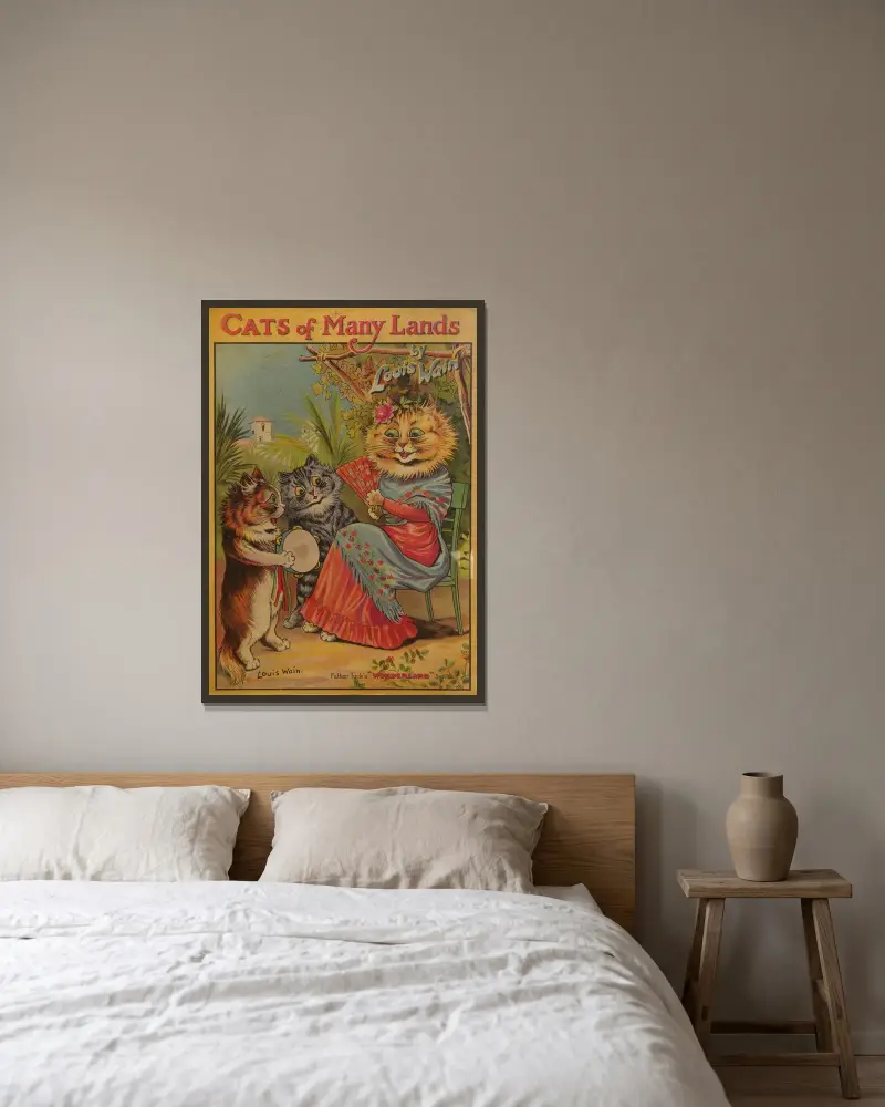 Kočky z mnoha zemí, Louis Wain v rámu na stěně