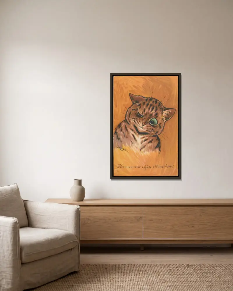 Pojď, má sladká myško!, Louis Wain v rámu na stěně