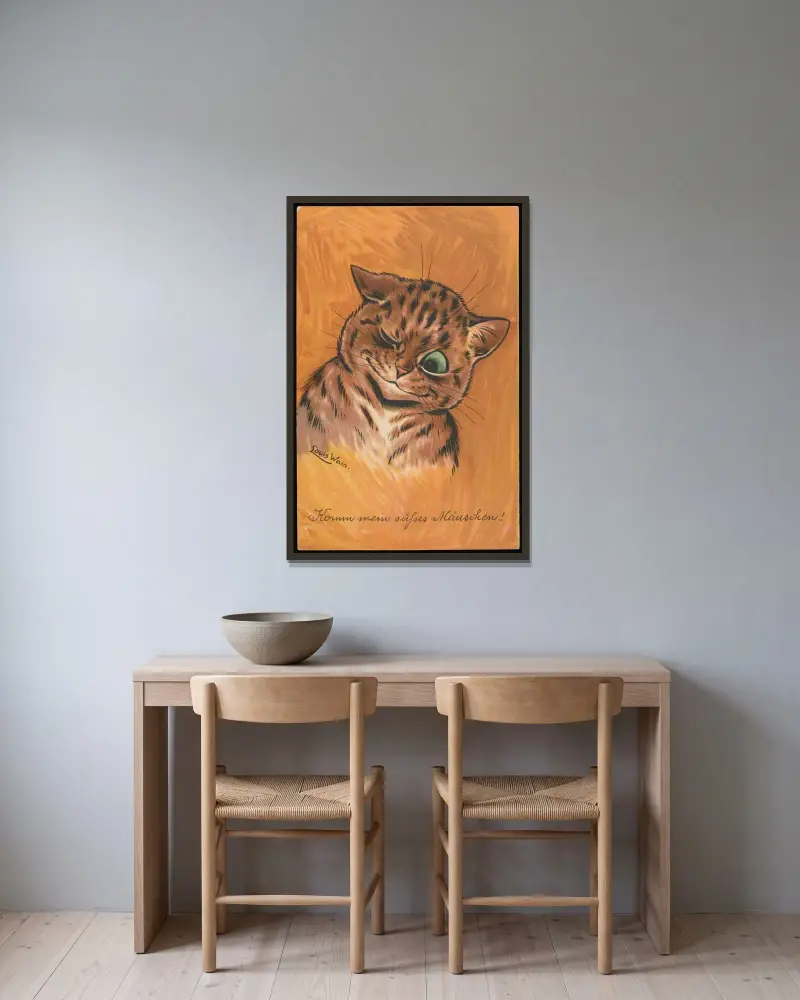 Pojď, má sladká myško!, Louis Wain v rámu na stěně