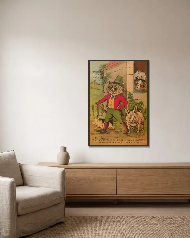 Další kočky z Irska, Louis Wain v rámu na stěně