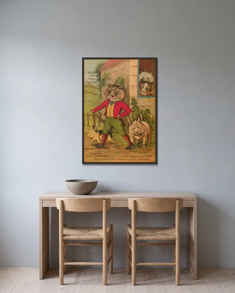 Další kočky z Irska, Louis Wain v rámu na stěně