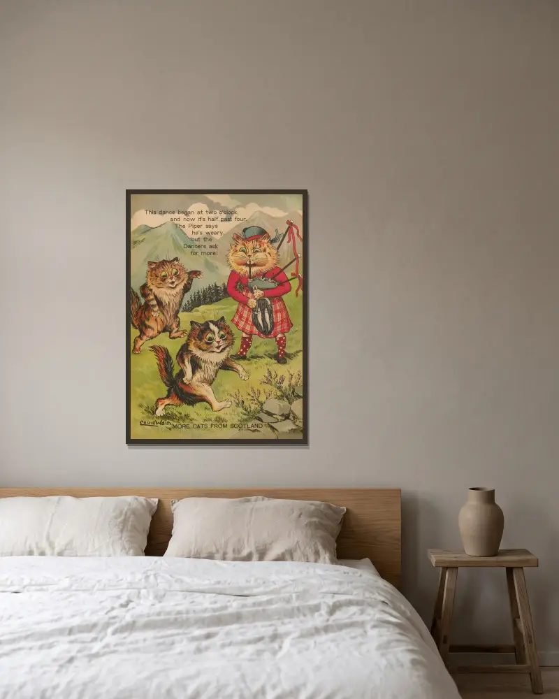 Více koček ze Skotska, Louis Wain v rámu na stěně