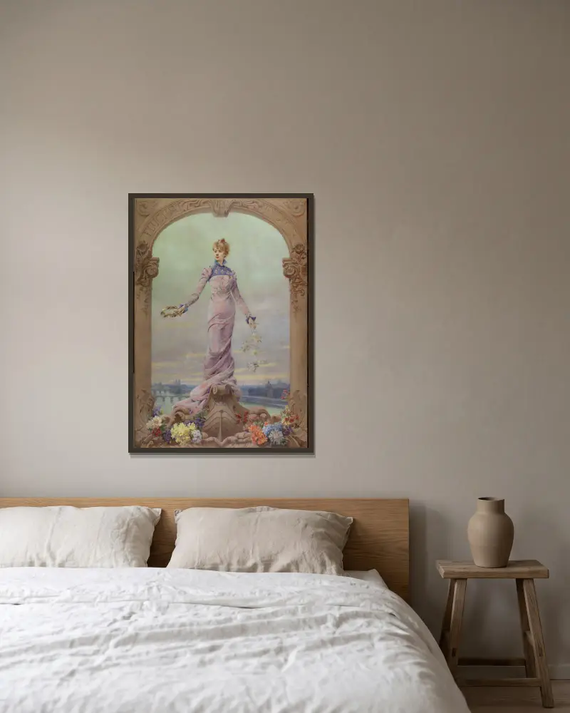 Allegorie der Stadt Paris von Louise Abbéma gerahmt an einer Wand