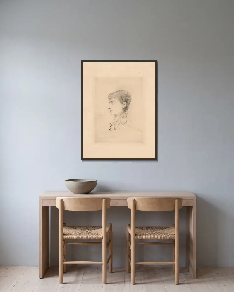 Blanche Barretta, 1879 – Nr. 1, Louise Abbéma v rámu na stěně