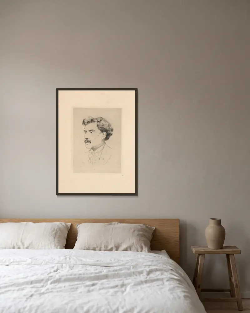 Jean Alexandre Joseph Falguiere von Louise Abbéma gerahmt an einer Wand