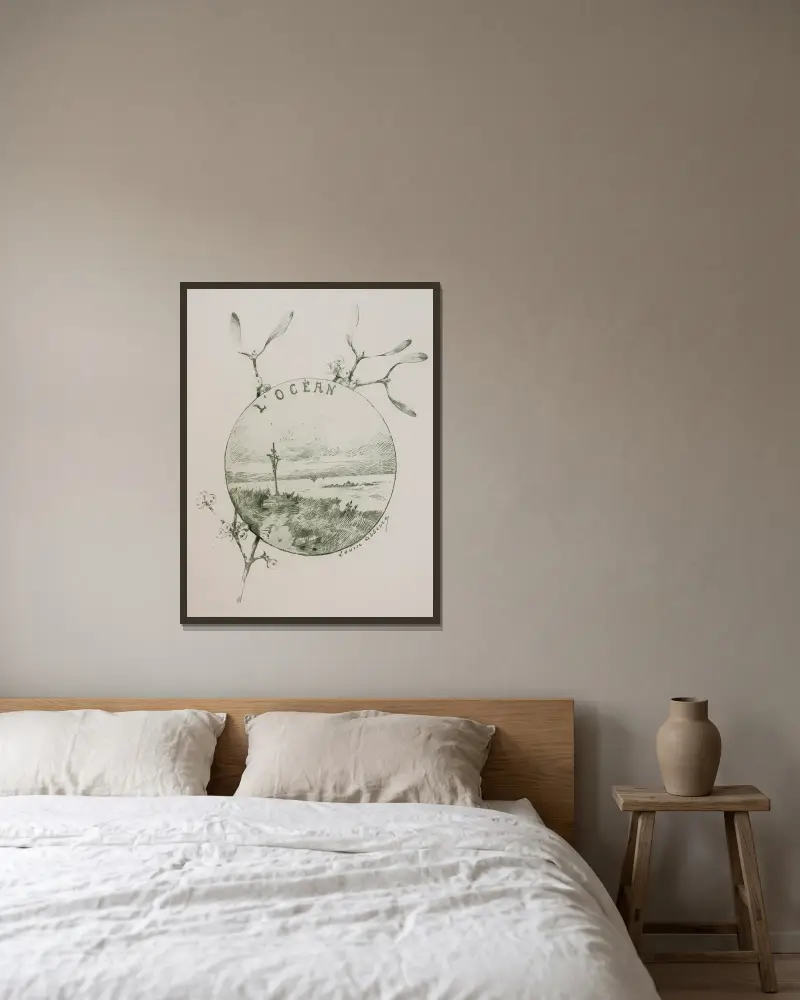 Ocean, Louise Abbéma w ramie na ścianie