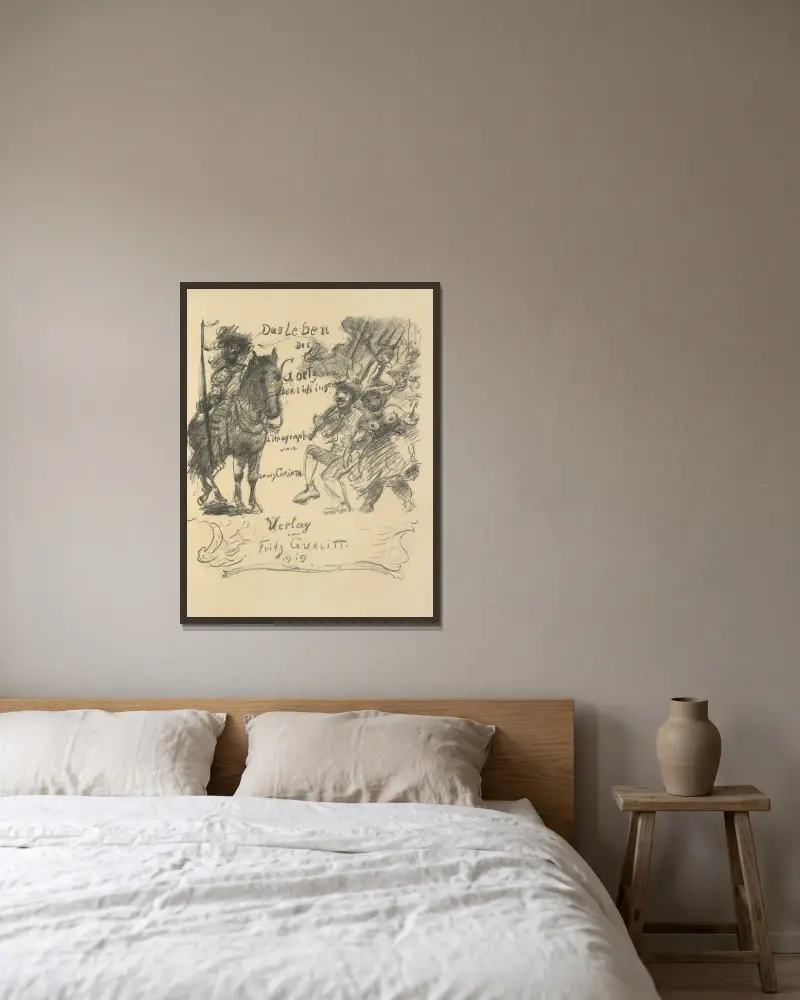 Das Leben des Götz von Berlichingen Pl.02 av Lovis Corinth inramad på en vägg