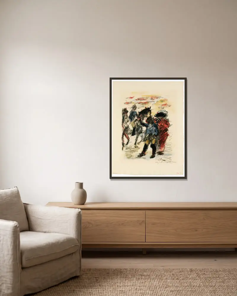 Die vereitelte Flucht von Lovis Corinth gerahmt an einer Wand