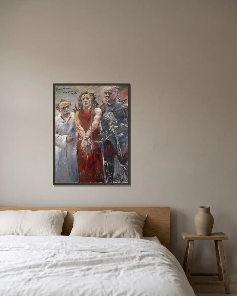 Ecce Homo av Lovis Corinth inramad på en vägg