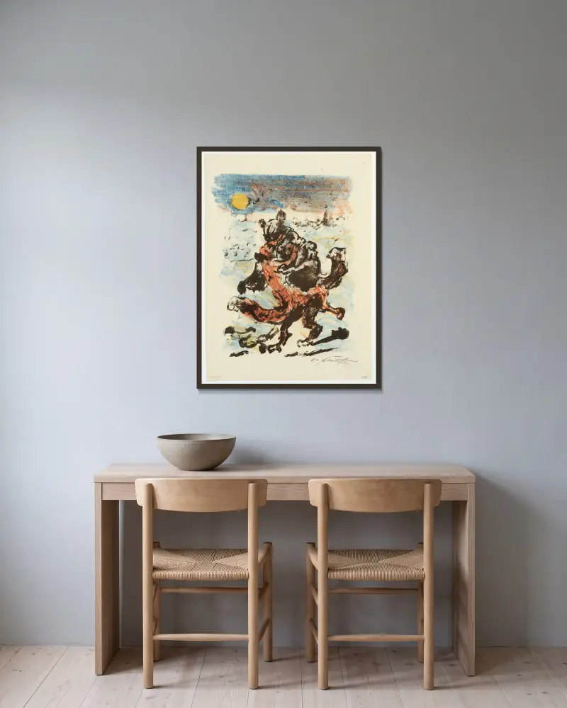 Isegrims Gattin Giremund gibt sich Reinecke hin von Lovis Corinth gerahmt an einer Wand