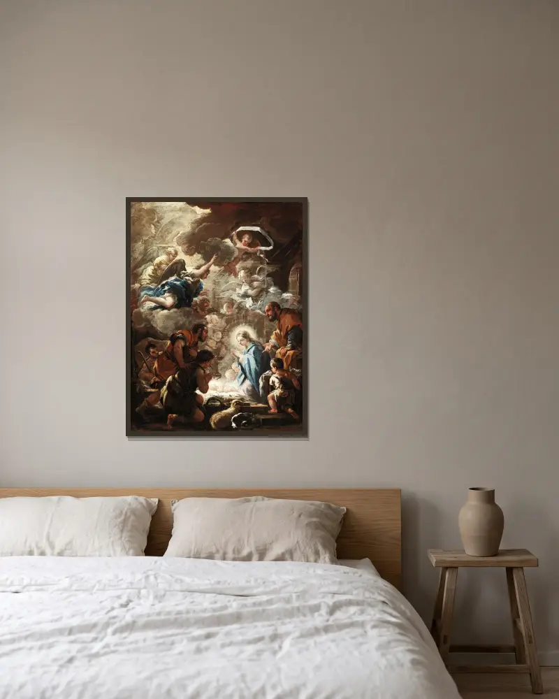 Pokłon pasterzy, Luca Giordano w ramie na ścianie