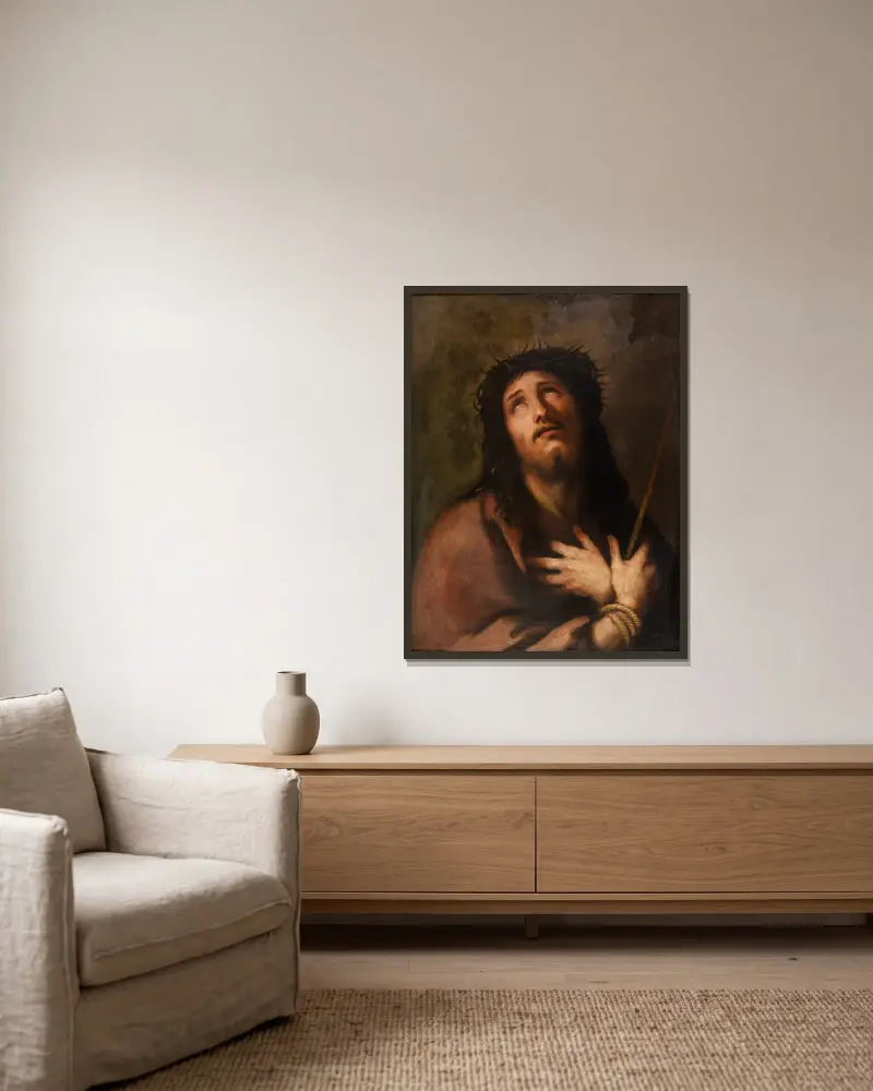 Ecce Homo von Luca Giordano gerahmt an einer Wand