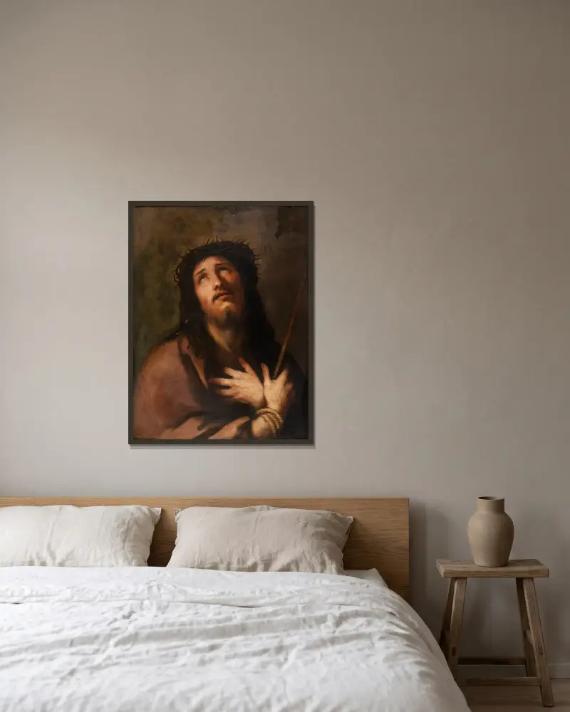 Ecce Homo von Luca Giordano gerahmt an einer Wand