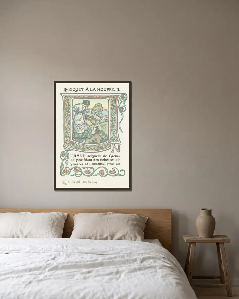 Wielka litera U, Lucien Pissarro w ramie na ścianie