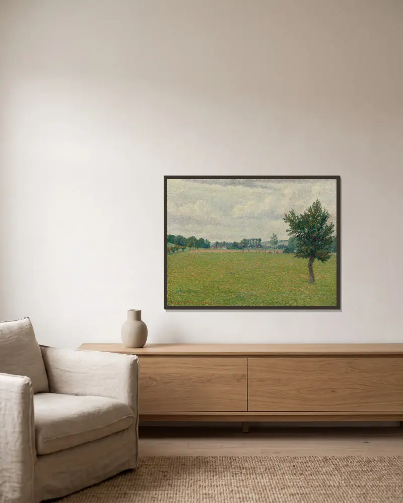 Ängen vid Thierceville av Lucien Pissarro inramad på en vägg