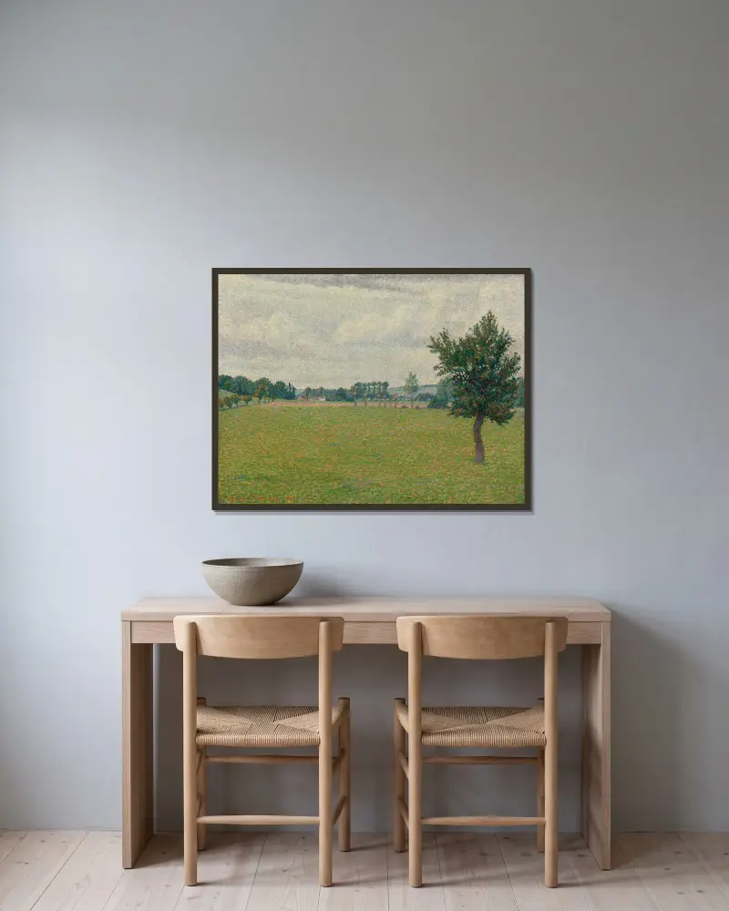 Ängen vid Thierceville av Lucien Pissarro inramad på en vägg