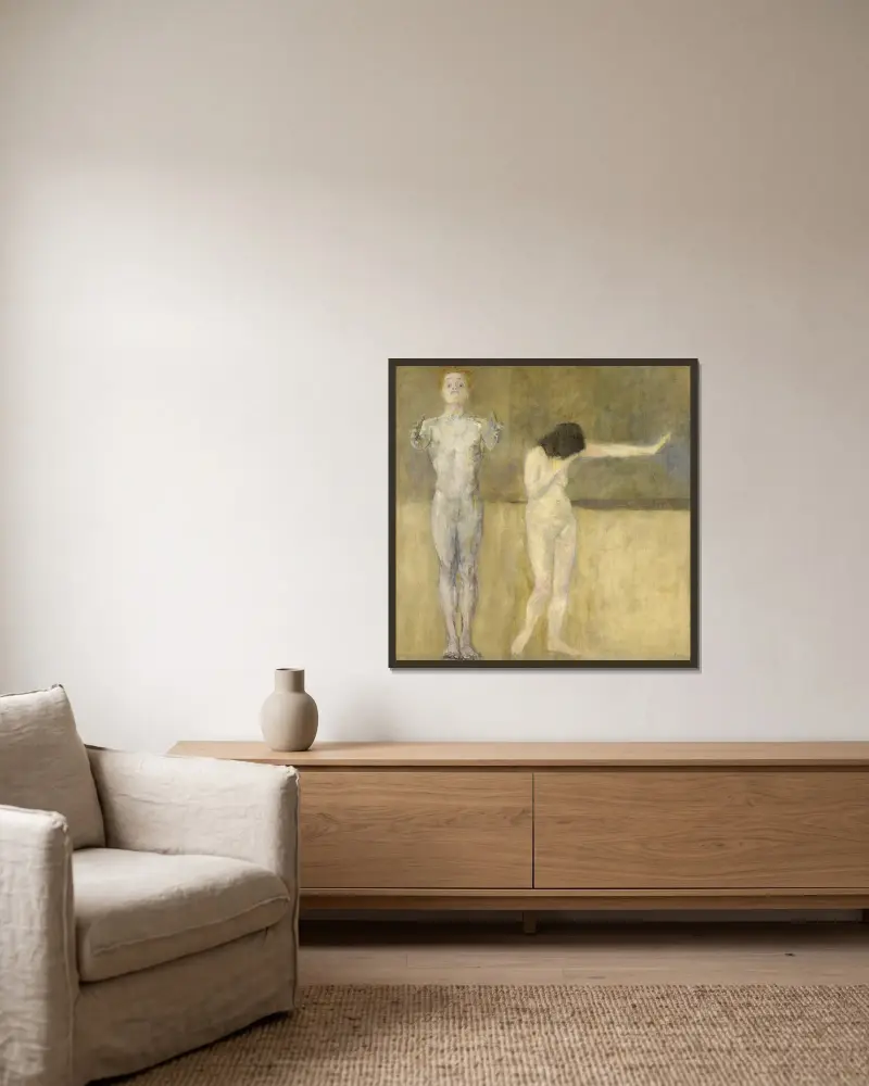 Adam und Eva von Ludvig Karsten gerahmt an einer Wand