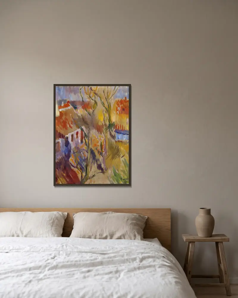 Frühling in Skagen von Ludvig Karsten gerahmt an einer Wand