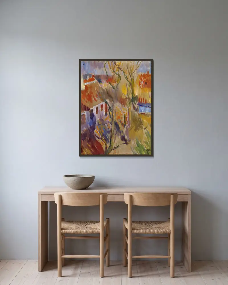 Frühling in Skagen von Ludvig Karsten gerahmt an einer Wand