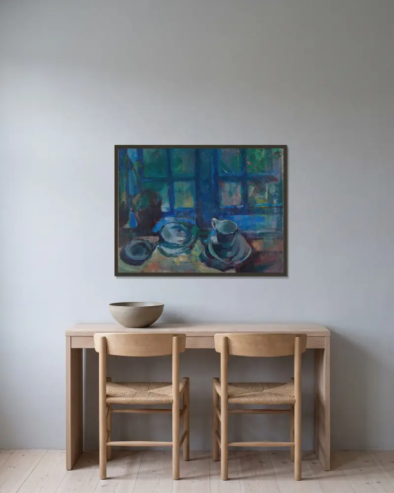 The Blue Kitchen, Ludvig Karsten v rámu na stěně