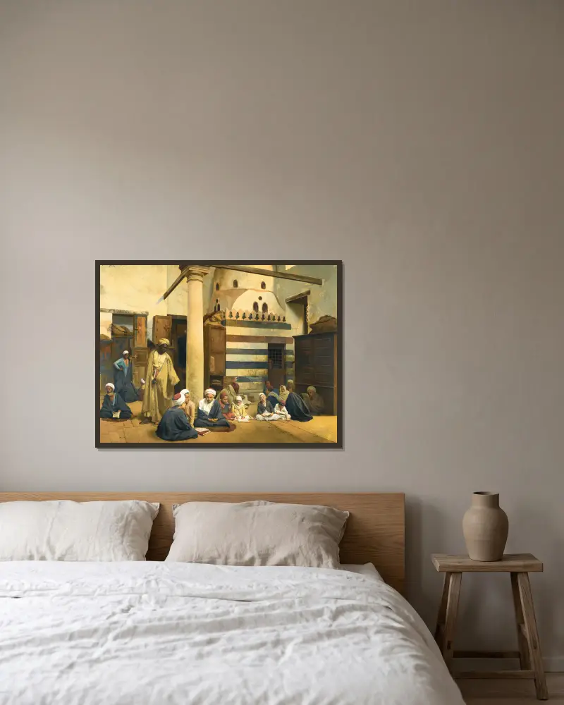 In der Madrasa von Ludwig Deutsch gerahmt an einer Wand
