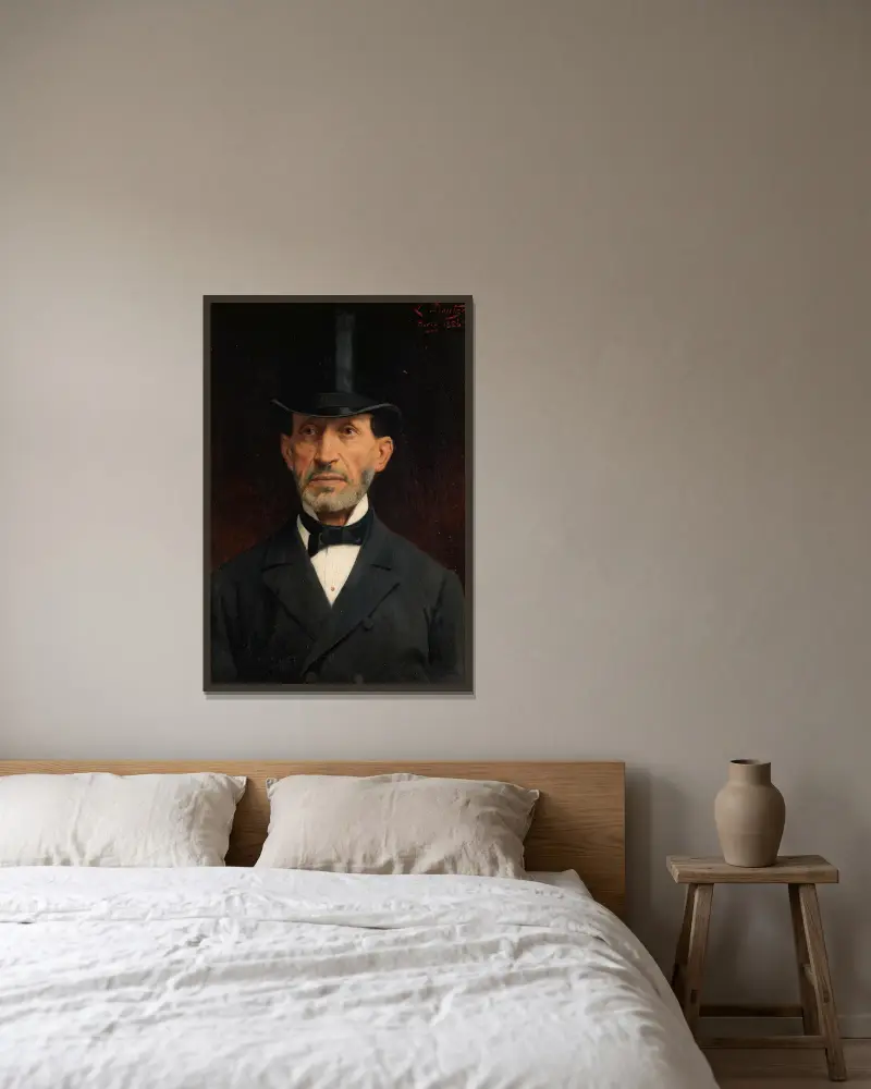 Porträtt av Ignaz Deutsch av Ludwig Deutsch inramad på en vägg