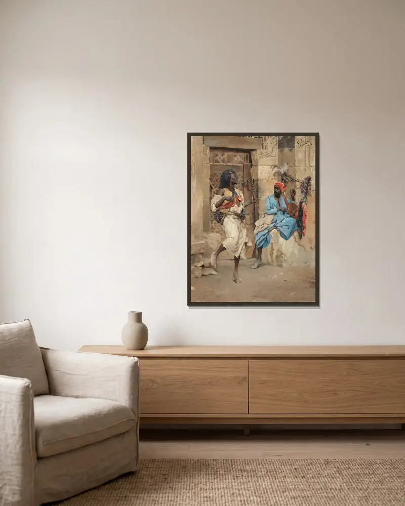 Die Vorstellung von Ludwig Deutsch gerahmt an einer Wand
