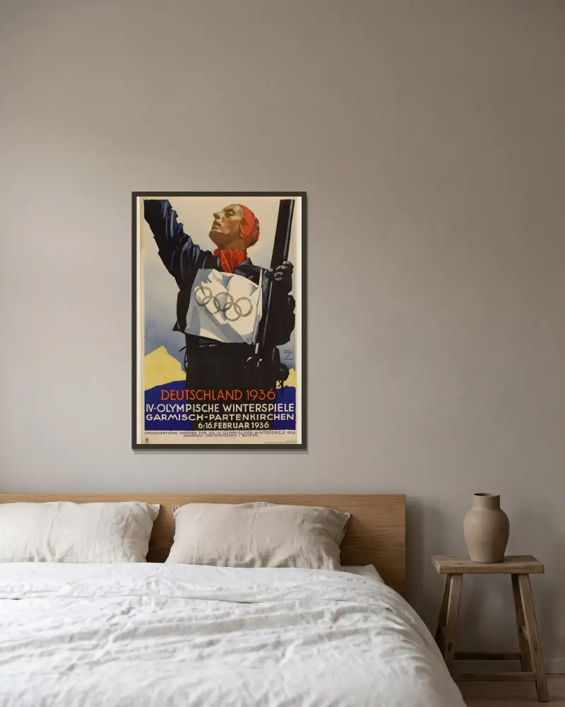 Deutschland 1936 von Ludwig Hohlwein gerahmt an einer Wand